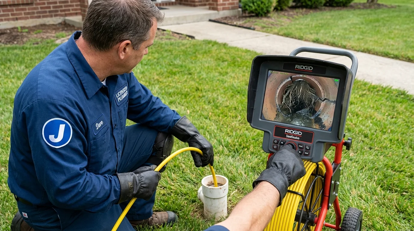 Sewer camera inspection being performed by Johns Plumbing LLC in Redford